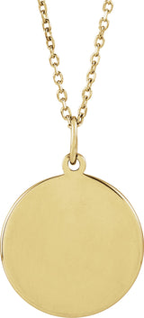 14K Yellow Gold Engravable Volleyball 16-18" Necklace