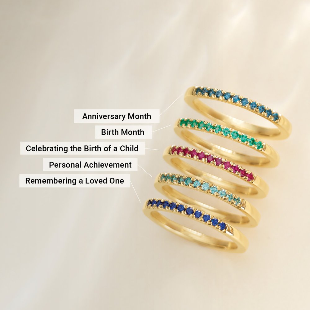 10K White Gold Natural Citrine Stackable Ring