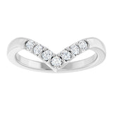 14K White Gold 1/5 CTW Natural Diamond Contour Band