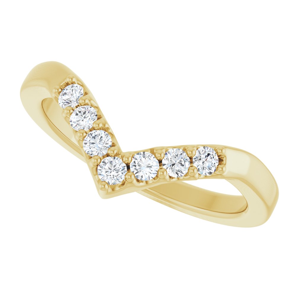 14K Yellow Gold 1/5 CTW Natural Diamond Contour Band