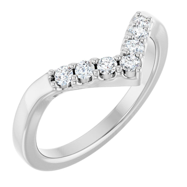 14K White Gold 1/5 CTW Natural Diamond Contour Band