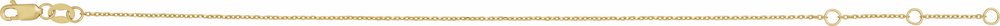 14K Yellow Gold 1 mm Adjustable Diamond-Cut Cable 6 1/2-7 1/2" Chain