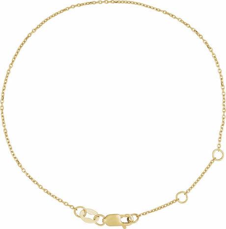 14K Yellow Gold 1 mm Adjustable Diamond-Cut Cable 6 1/2-7 1/2" Chain