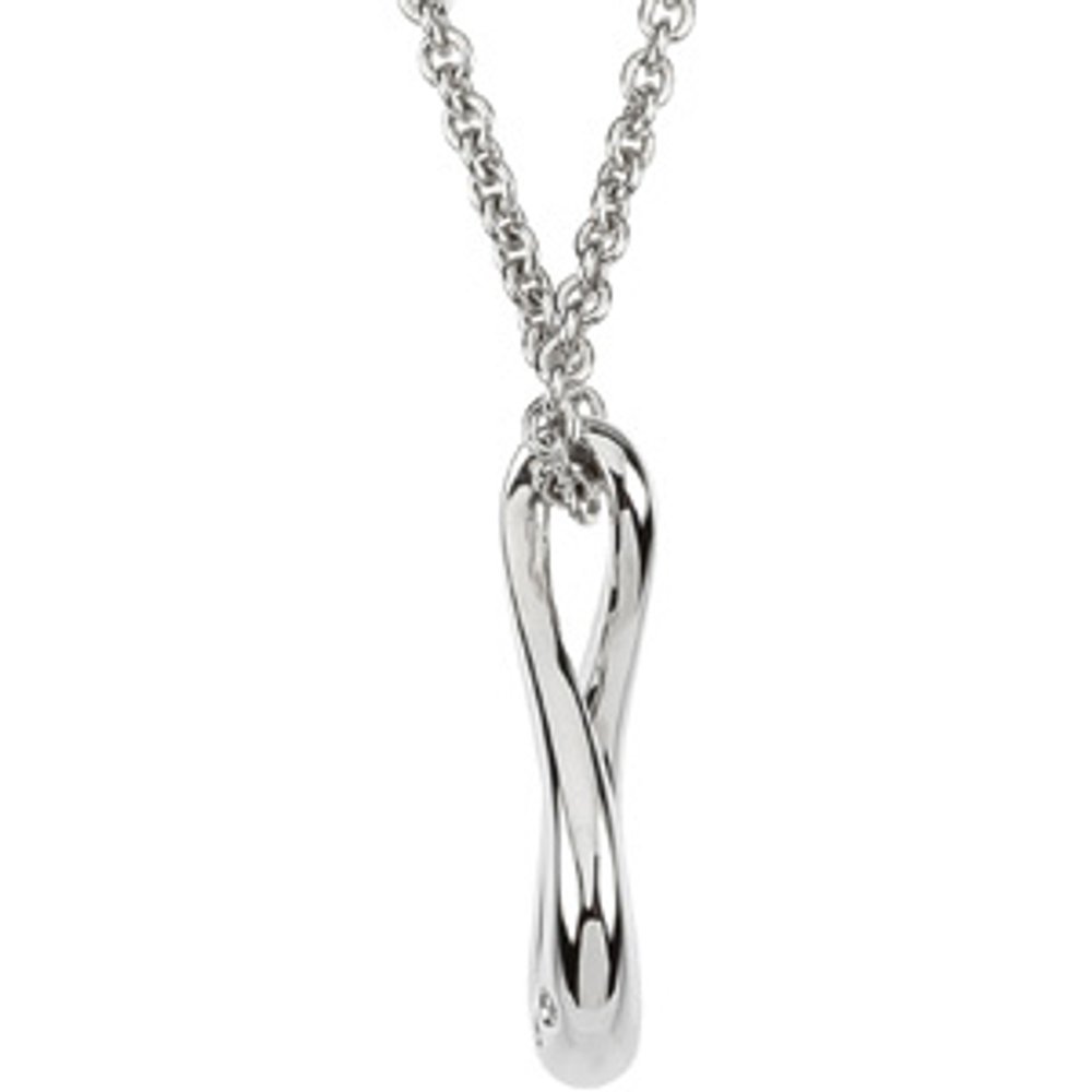 Sterling Silver .015 CTW Natural Diamond Infinity-Inspired 18" Necklace