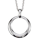 Sterling Silver .01 CT Natural Diamond Circle 18" Necklace