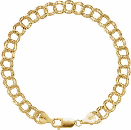 14K Yellow Gold-Filled 7 mm Double Link Curb 7" Chain