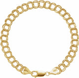 14K Yellow Gold-Filled 7 mm Double Link Curb 8" Chain