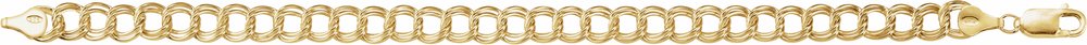14K Yellow Gold-Filled 7 mm Double Link Curb 8" Chain