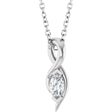 14K White Gold 1/6 CT Natural Diamond Freeform 18" Necklace