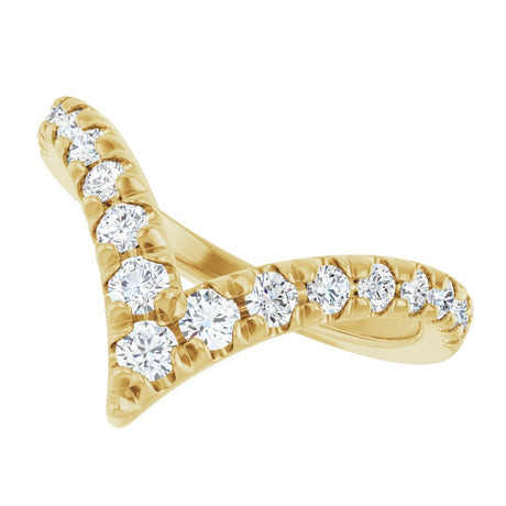 14K Yellow Gold 1/2 CTW Lab-Grown Diamond Contour Band