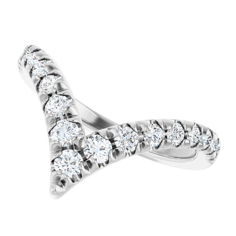 14K White Gold 1/2 CTW Natural Diamond Contour Band