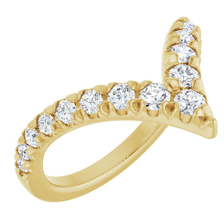 14K Yellow Gold 1/2 CTW Natural Diamond Contour Band
