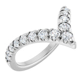 14K White Gold 1/2 CTW Natural Diamond Contour Band