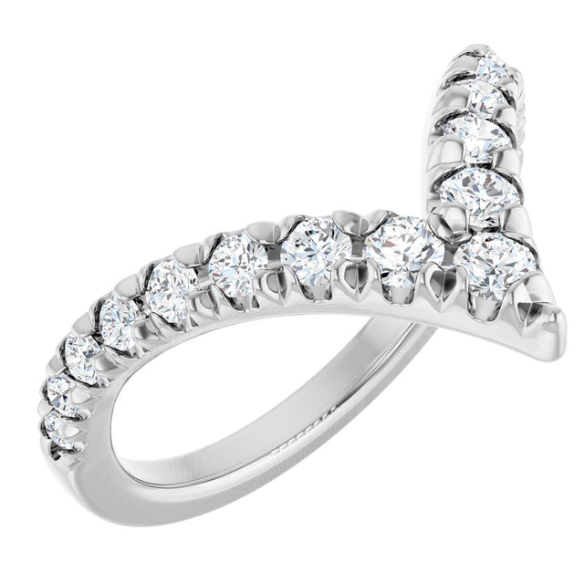 14K White Gold 1/2 CTW Natural Diamond Contour Band