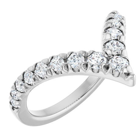14K White Gold 1/2 CTW Natural Diamond Contour Band
