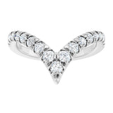 14K White Gold 1/2 CTW Natural Diamond Contour Band