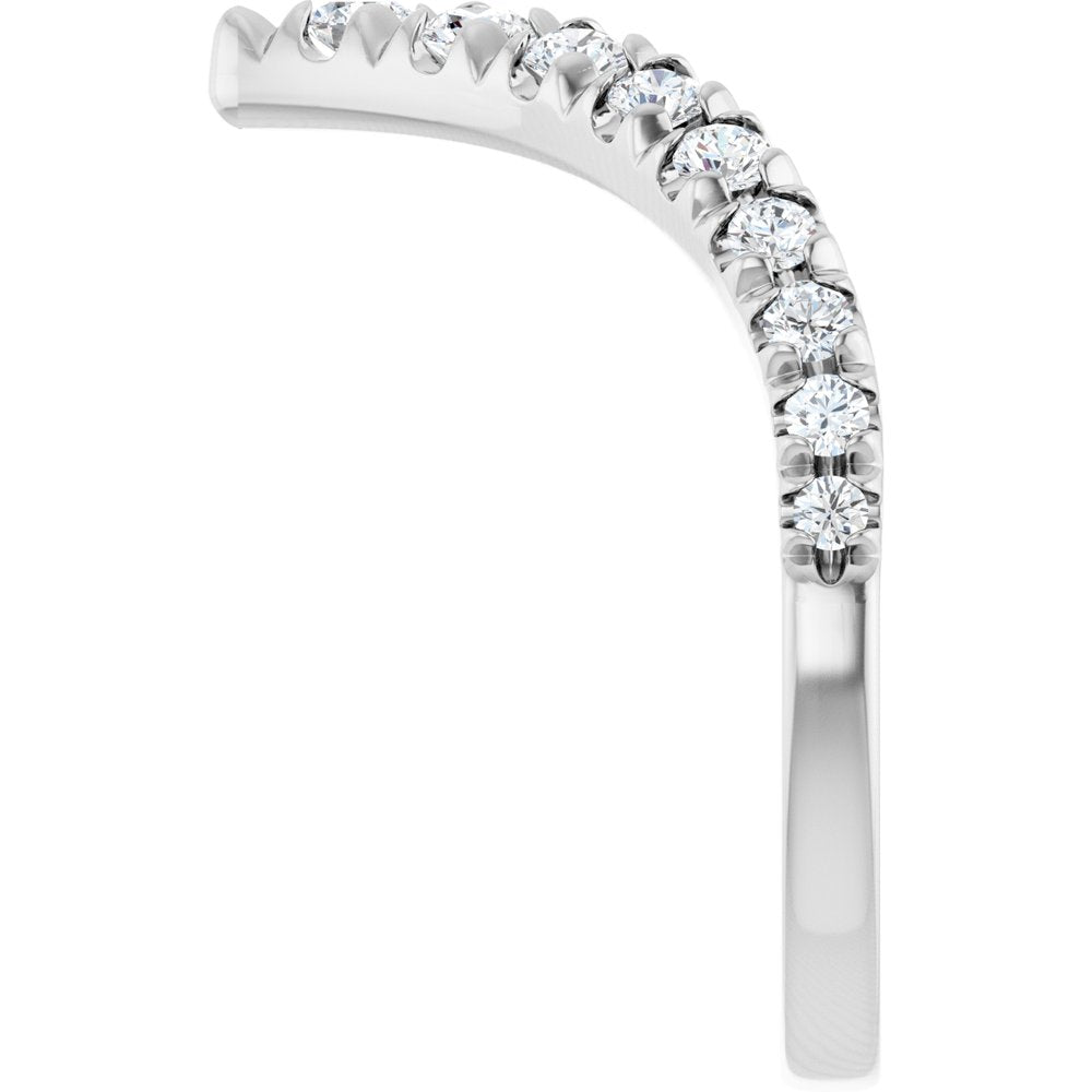 14K White Gold 1/2 CTW Natural Diamond Contour Band