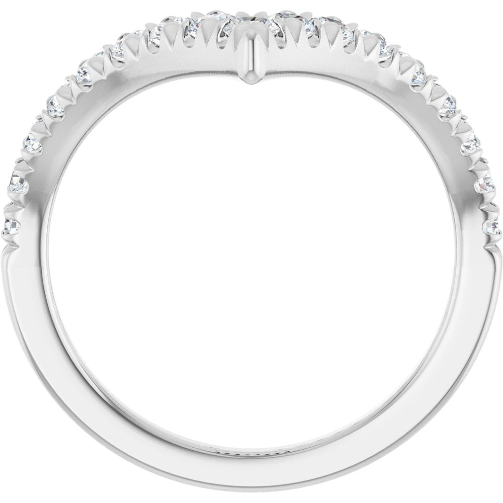 14K White Gold 1/2 CTW Lab-Grown Diamond Contour Band