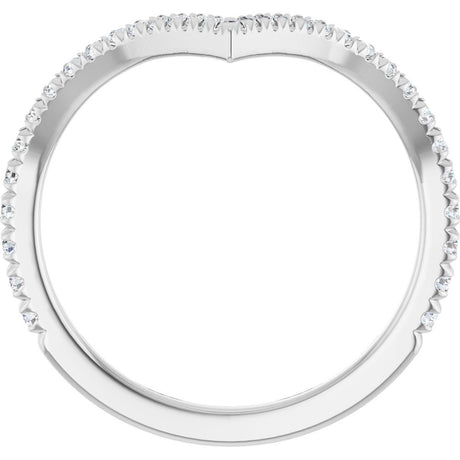 14K White Gold 1/3 CTW Lab-Grown Diamond French-Set Contour Band
