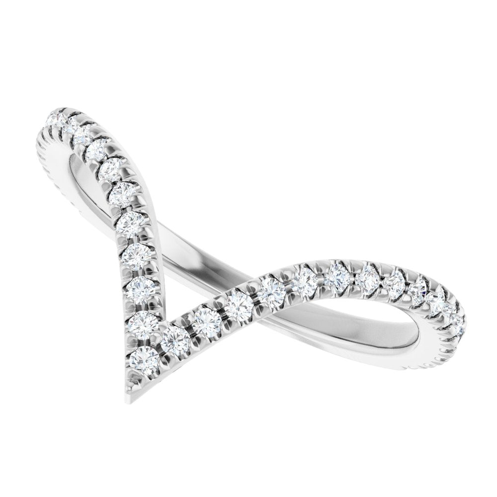 14K White Gold 1/3 CTW Lab-Grown Diamond French-Set Contour Band