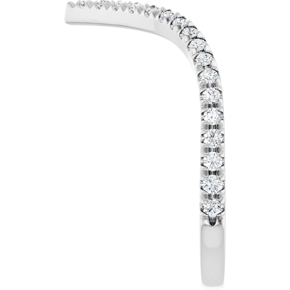 14K White Gold 1/3 CTW Lab-Grown Diamond French-Set Contour Band