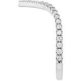 14K White Gold 1/3 CTW Lab-Grown Diamond French-Set Contour Band