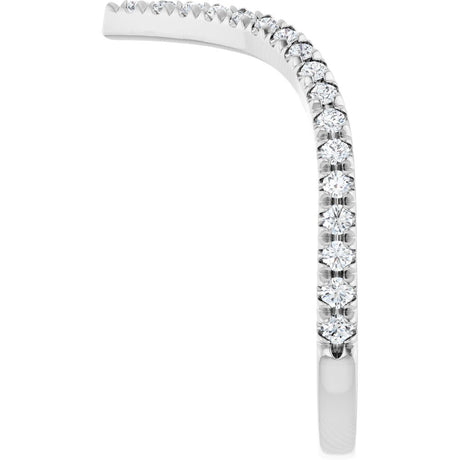 14K White Gold 1/3 CTW Lab-Grown Diamond French-Set Contour Band