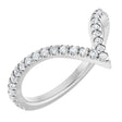 14K White Gold 1/3 CTW Lab-Grown Diamond French-Set Contour Band