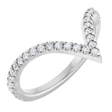 14K White Gold 1/3 CTW Lab-Grown Diamond French-Set Contour Band
