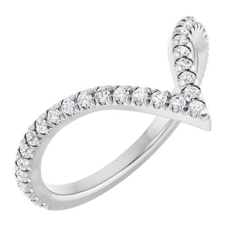 14K White Gold 1/4 CTW Natural Diamond French-Set Contour Band