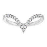 14K White Gold 1/3 CTW Lab-Grown Diamond French-Set Contour Band