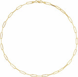 14K Yellow Gold 3.85 mm Paperclip-Style 16" Chain
