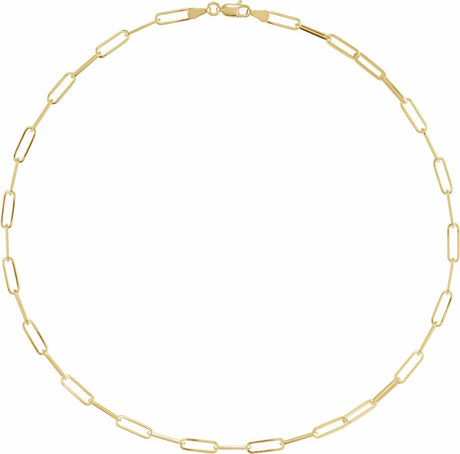 18K Yellow Gold-Plated Sterling Silver 3.85 mm Paperclip-Style 16" Chain