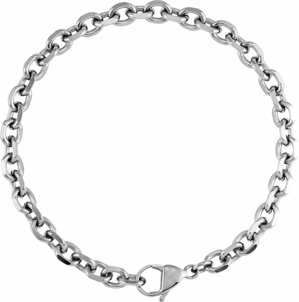 Titanium 5.5 mm Diamond-Cut Cable 8" Chain