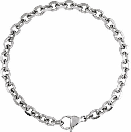 Titanium 5.5 mm Diamond-Cut Cable 8" Chain