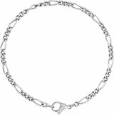 Titanium 3.6 mm Curbed Figaro 8" Chain