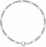 Titanium 3.6 mm Curbed Figaro 8" Chain