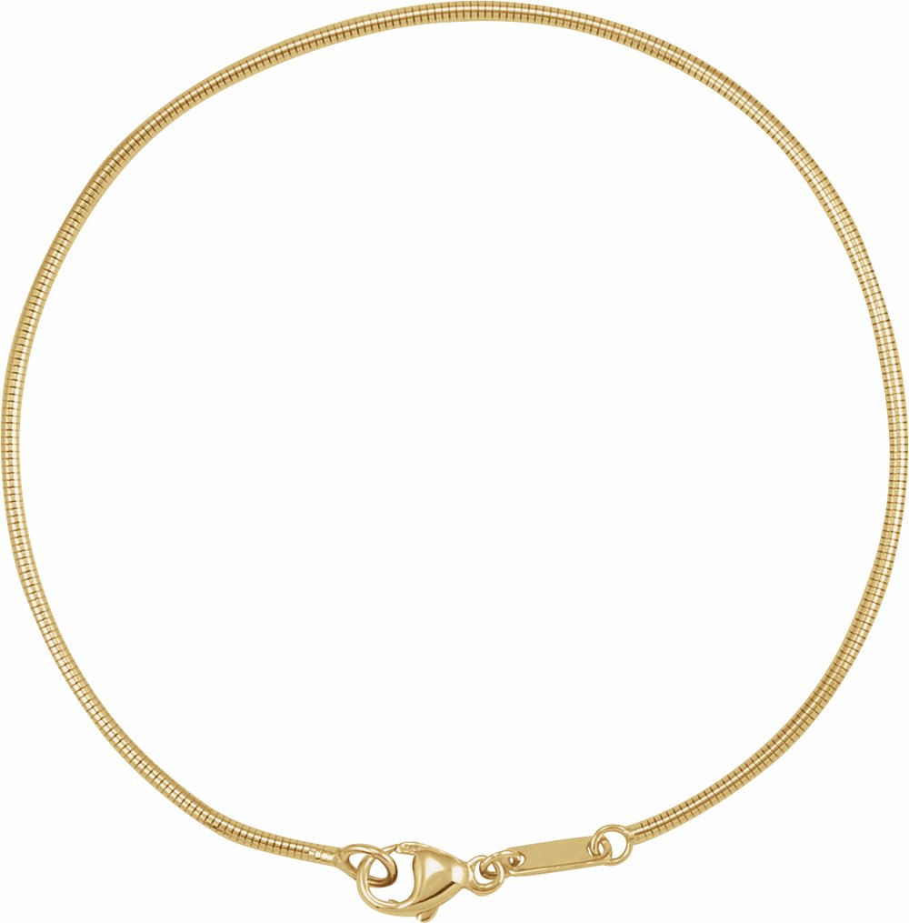 14K Yellow Gold 1.2 mm Boa Snake 7" Chain