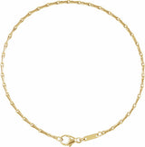 14K Yellow Gold 1.5 mm Barleycorn 7" Chain