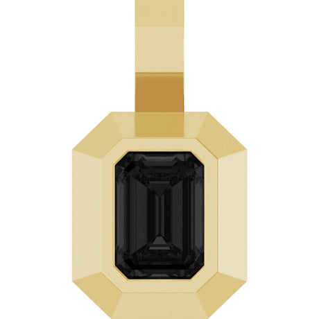 14K Yellow Gold Natural Black Onyx Pendant