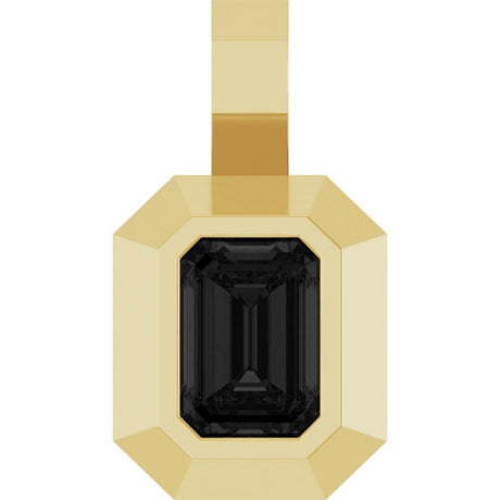 14K Yellow Gold Natural Black Onyx Pendant