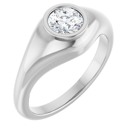 Sterling Silver 1/2 CT Lab-Grown Diamond Ring