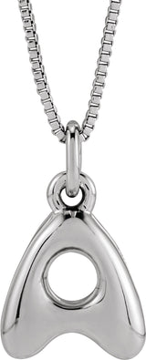 14K White Gold Bubble Initial A 18" Necklace