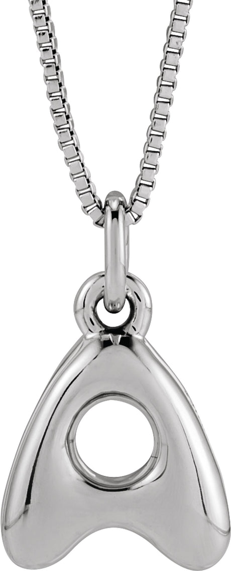 14K White Gold Bubble Initial A 18" Necklace