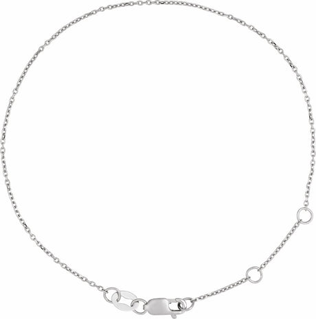 14K White Gold 1 mm Adjustable Diamond-Cut Cable 6 1/2-7 1/2" Chain