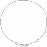 14K White Gold 1 mm Adjustable Diamond-Cut Cable 6 1/2-7 1/2" Chain