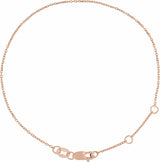 14K Rose 1 mm Adjustable Diamond-Cut Cable 6 1/2-7 1/2" Chain