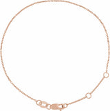 14K Rose Gold 1 mm Adjustable Diamond-Cut Cable 6 1/2-7 1/2" Chain 