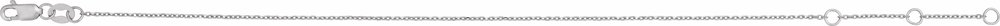14K White Gold 1 mm Adjustable Diamond-Cut Cable 6 1/2-7 1/2" Chain