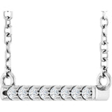 14K White Gold .06 CTW Lab-Grown Diamond Bar 16" Necklace